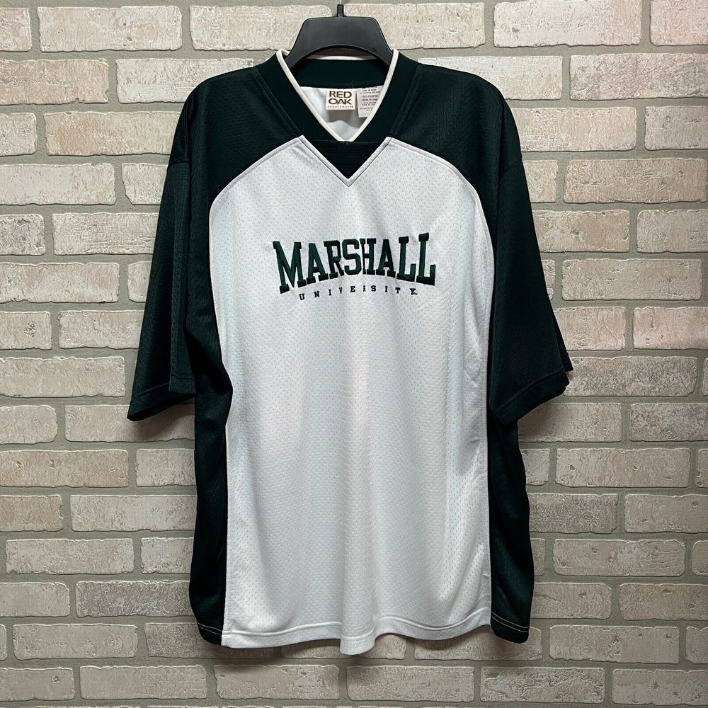 Marshall University Thundering Herd Red Oak Jersey Mens Size XL‎ Green & White
